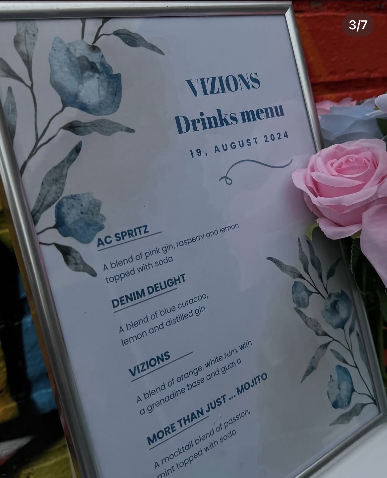 Custom cocktail menu